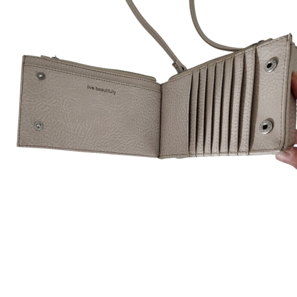 MATT & NAT taupe crossbody wallet bag vegan leather - Picture 9 of 14